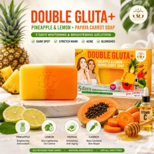 1 pis Double Gluta+ Pineapple & Lemon + Papaya Carrot Soap