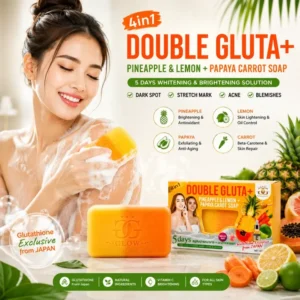 2 pis Double Gluta+ Pineapple & Lemon + Papaya Carrot Soap